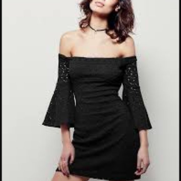 NWT Free People Lace Off Shoulder  Dress - Picture 1 of 4